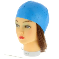 Bonnet à mèches bleu avec crochet Best