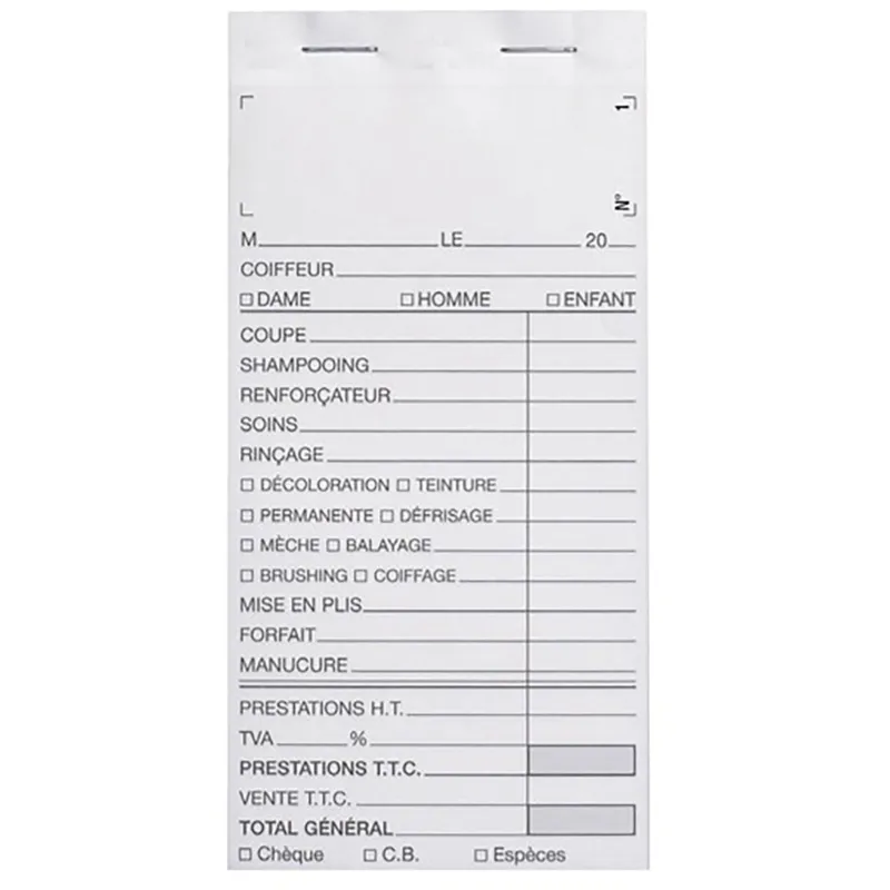 Carnet de caisse avec numéro Online