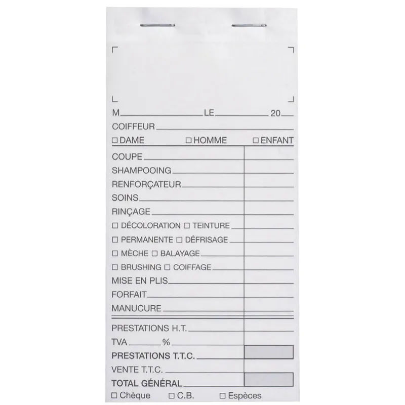 Carnet de caisse sans numéro Best