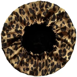 Nuit Satinée Charlotte en satin noir et léopard