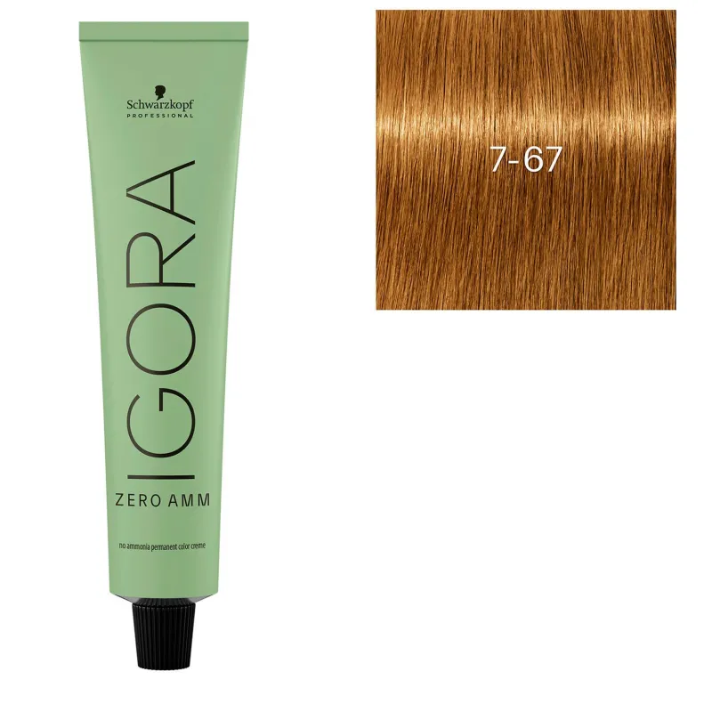 Schwarzkopf Professional Coloration Igora Zero Amm 7-67 blond chocolat cuivré Discount