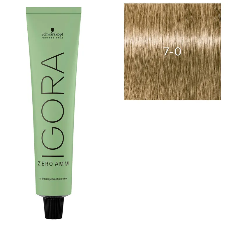 Schwarzkopf Professional Coloration Igora Zero Amm 7-0 blond naturel New