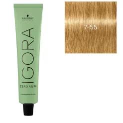 Schwarzkopf Professional Coloration Igora Zero Amm 7-55 blond doré extra Outlet