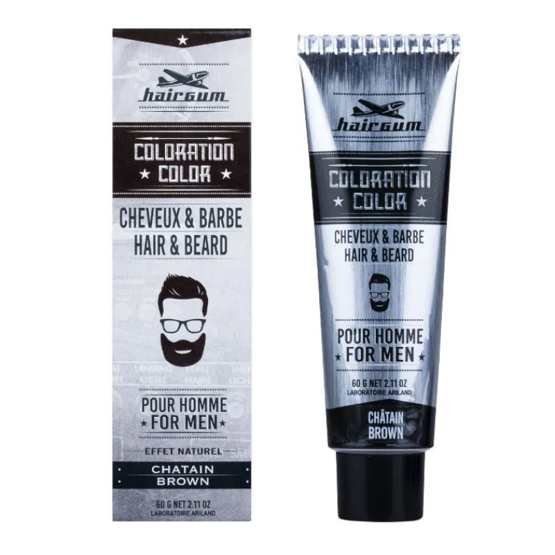 Hairgum Coloration pour homme cheveux & barbe 4 châtain Best