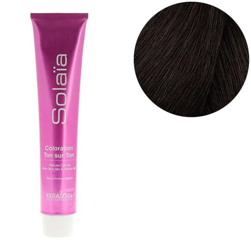 Kerasoin Professionnel Coloration ton sur ton Solaïa 4.15 châtain cendré acajou