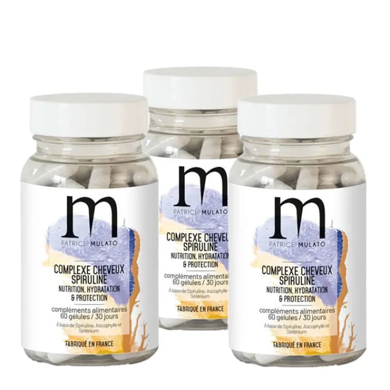 Patrice Mulato Complément alimentaire complexe spiruline cheveux secs cure 3 mois Hot