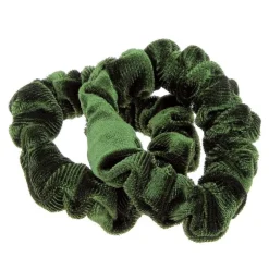 La Boutique du Coiffeur Duo chouchous velours côtelé vert kaki Outlet