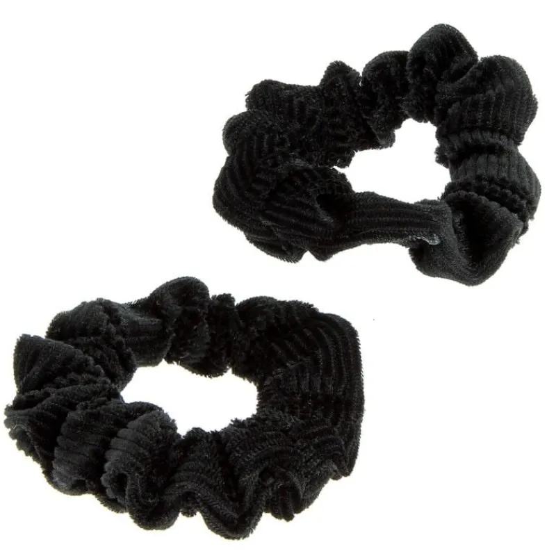 La Boutique du Coiffeur Duo chouchous velours côtelé noir Online