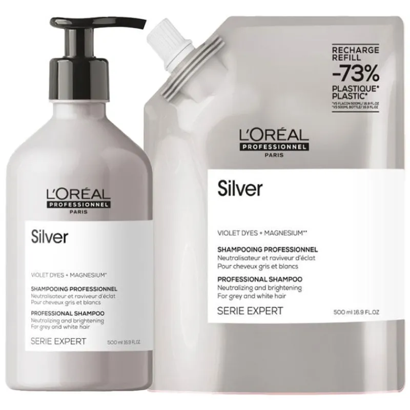 L’Oréal Professionnel Paris Duo recharge déjaunissant Silver + shampooing 500ml Best