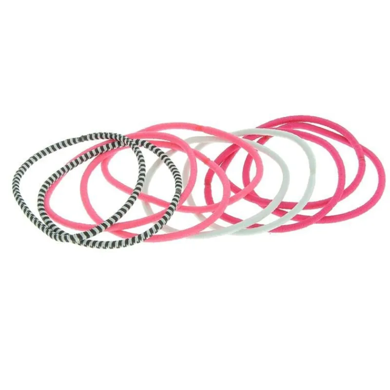 La Boutique du Coiffeur Elastiques colorés fins rose, blanc, noir New