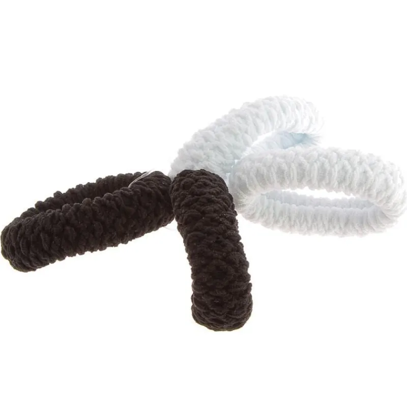 La Boutique du Coiffeur Elastiques larges en mousse noir et blanc New