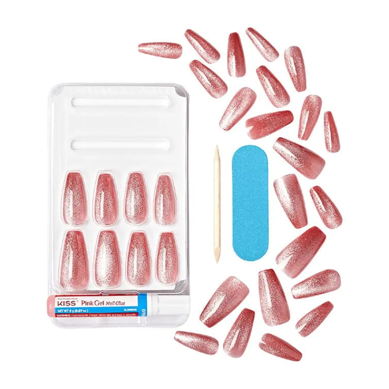 Kiss Faux ongles Gel Fantasy Long magnetic velvety effect west coat Online
