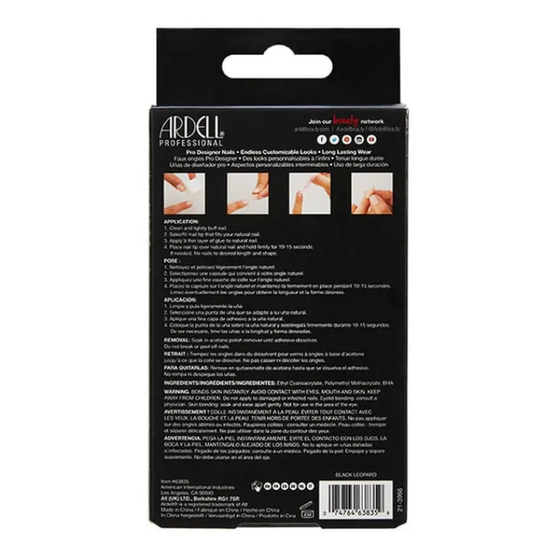 Ardell Faux ongles Nail Addict black leopard Outlet