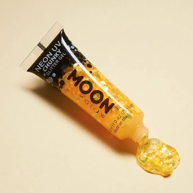 Moon Creations Gel néon à grosses paillettes Moon Glow doré Best