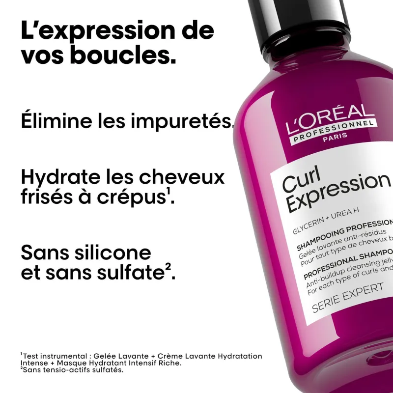 L’Oréal Professionnel Paris Gelée lavante anti-résidus pour cheveux bouclés ou crépus Curl Expression 500ml Hot