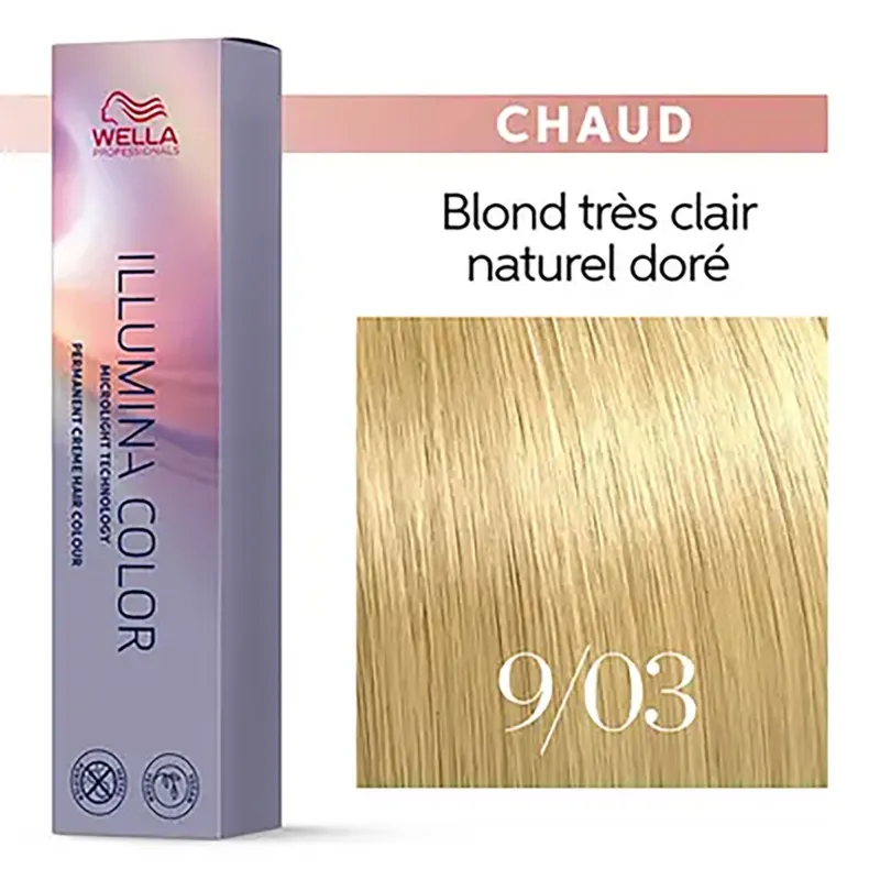 Wella Professionals Illumina color 9/03 blond très clair naturel doré Best