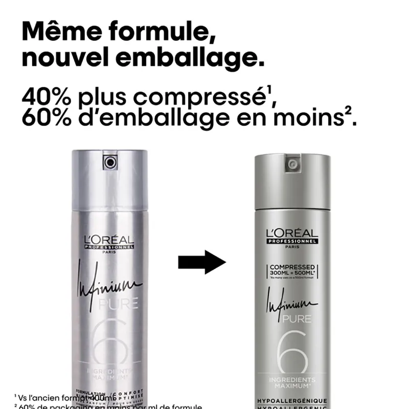 L’Oréal Professionnel Paris Laque Infinium Pure fixation extra forte 300ml Clearance