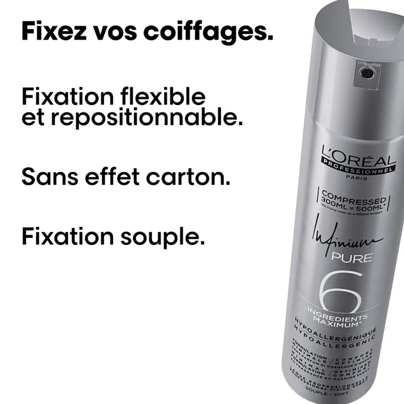L’Oréal Professionnel Paris Laque Infinium Pure fixation souple 300ml New