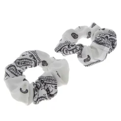 La Boutique du Coiffeur Lot de 2 chouchou bandana blanc