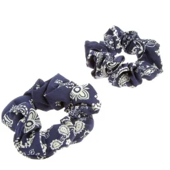La Boutique du Coiffeur Lot de 2 chouchou bandana bleu Outlet