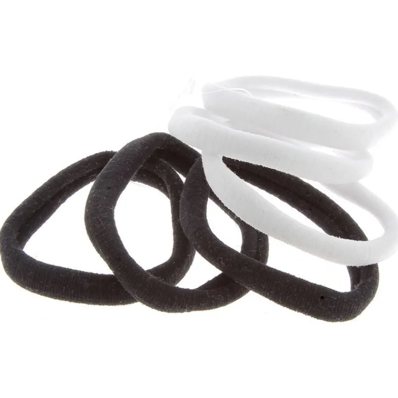La Boutique du Coiffeur Lot de 6 élastiques XXL en mousse noir et blanc New