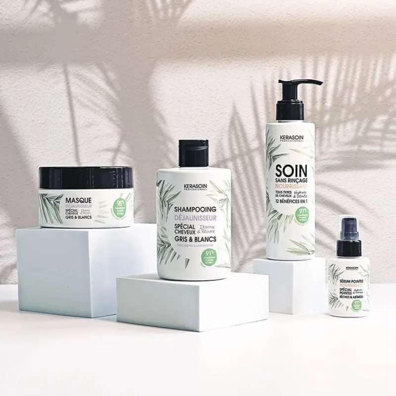 Kerasoin Professionnel Masque déjaunisseur cheveux gris & blancs Gamme Nature Discount