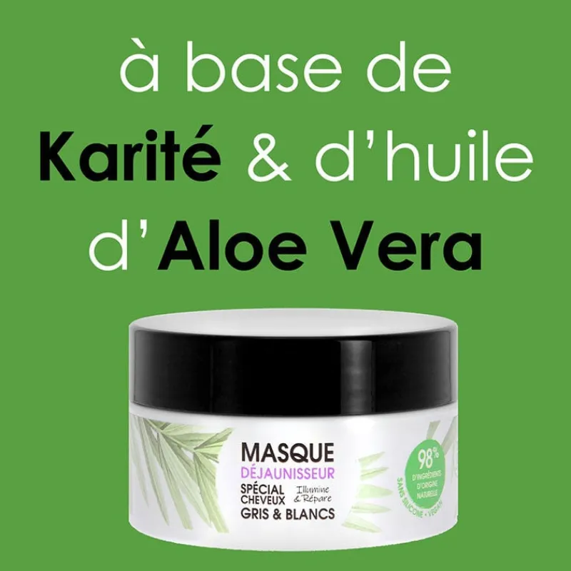 Kerasoin Professionnel Masque déjaunisseur cheveux gris & blancs Gamme Nature Discount