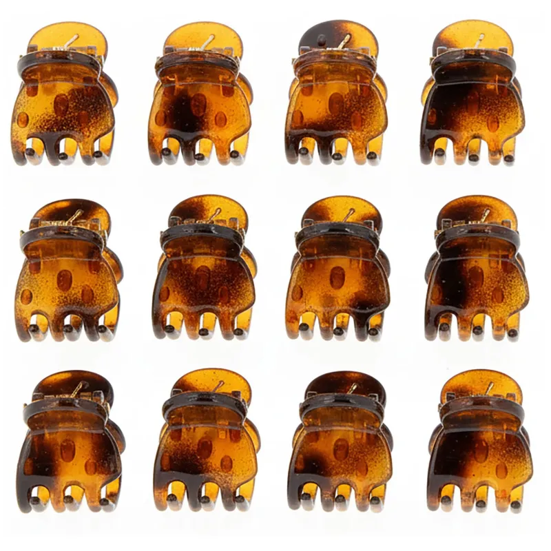 La Boutique du Coiffeur Mini pinces croco marrons 1,5cm Clearance