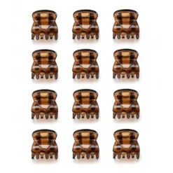La Boutique du Coiffeur Mini pinces croco marrons 1cm Best
