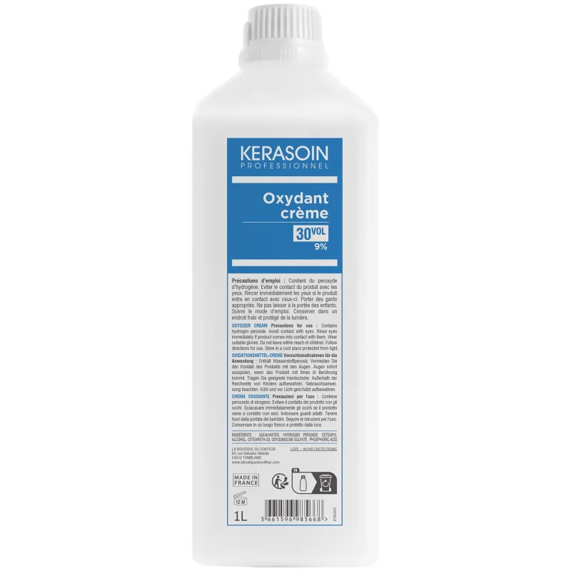 Kerasoin Professionnel Oxydant crème 30 volumes 9% 1000ml Hot