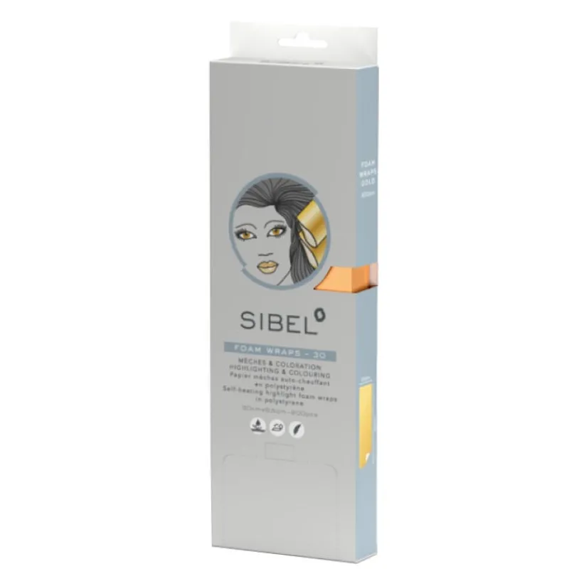 Sibel Papier mèches auto-chauffant Foam Wraps longs Hot
