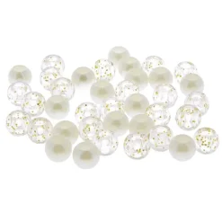 La Boutique du Coiffeur Perles cheveux blanches et transparentes à paillettes dorée New