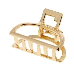 La Boutique du Coiffeur Petite pince croco métallique demi lune dorée Sale