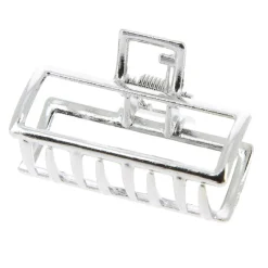 La Boutique du Coiffeur Petite pince croco métallique rectangle argentée