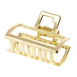 La Boutique du Coiffeur Petite pince croco métallique rectangle dorée Discount