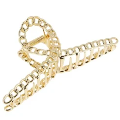 La Boutique du Coiffeur Pince croco en chaîne dorée Clearance