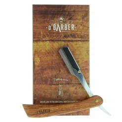 Jacques Seban Rasoir manche en bois naturel à lame interchangeable O'Barber Hot