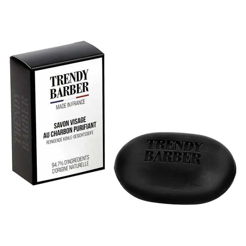 Trendy Barber Savon visage au charbon purifiant