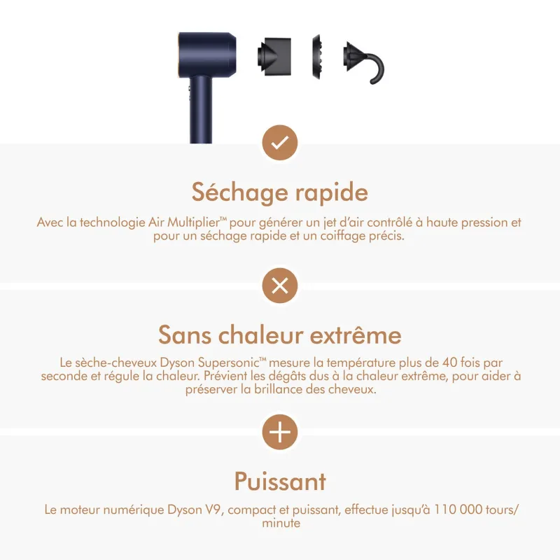 Dyson Sèche-cheveux Supersonic cheveux raides à ondulés Best