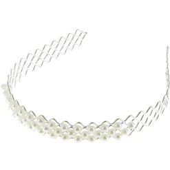 La Boutique du Coiffeur Serre-tête métallique à perles argenté Online