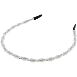 La Boutique du Coiffeur Serre-tête perles et cordon pailleté argenté Discount