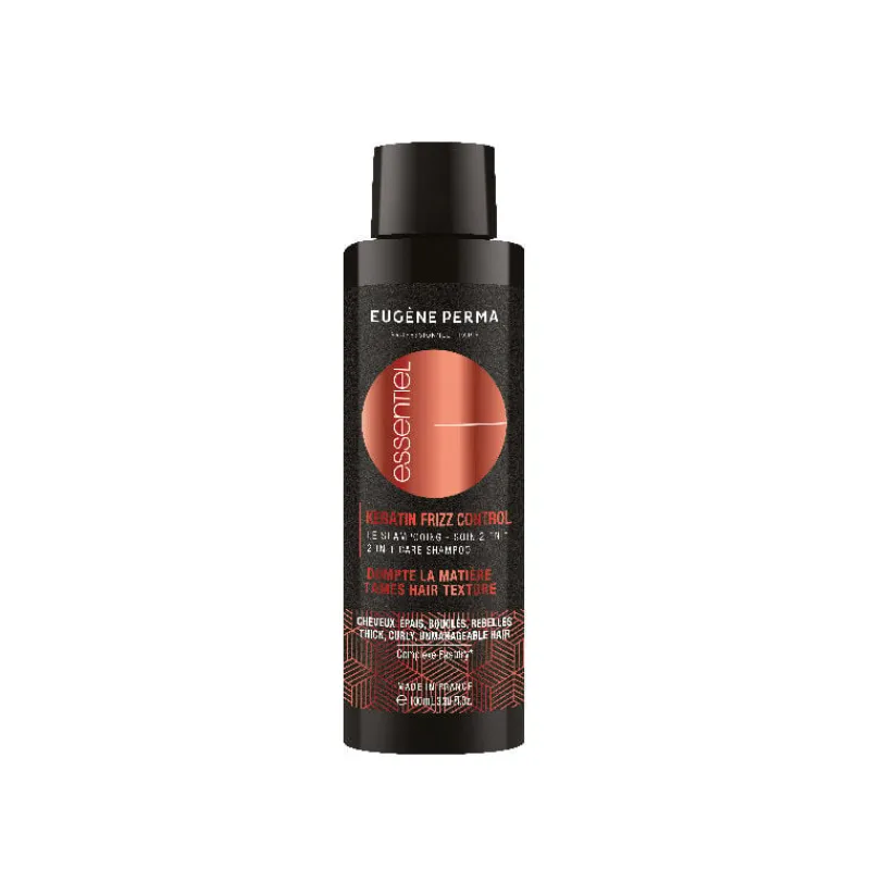 Eugene Perma Professionnel Shampooing 2 en 1 Essentiel Keratin Frizz Control format voyage 100ml New