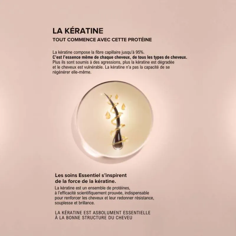 Eugene Perma Professionnel Shampooing 2 en 1 Essentiel Keratin Frizz Control format voyage 100ml New