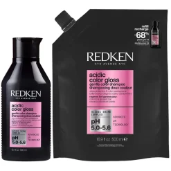 Redken Shampooing doux couleur Acidic Color Gloss 300ml + recharge 500ml Discount