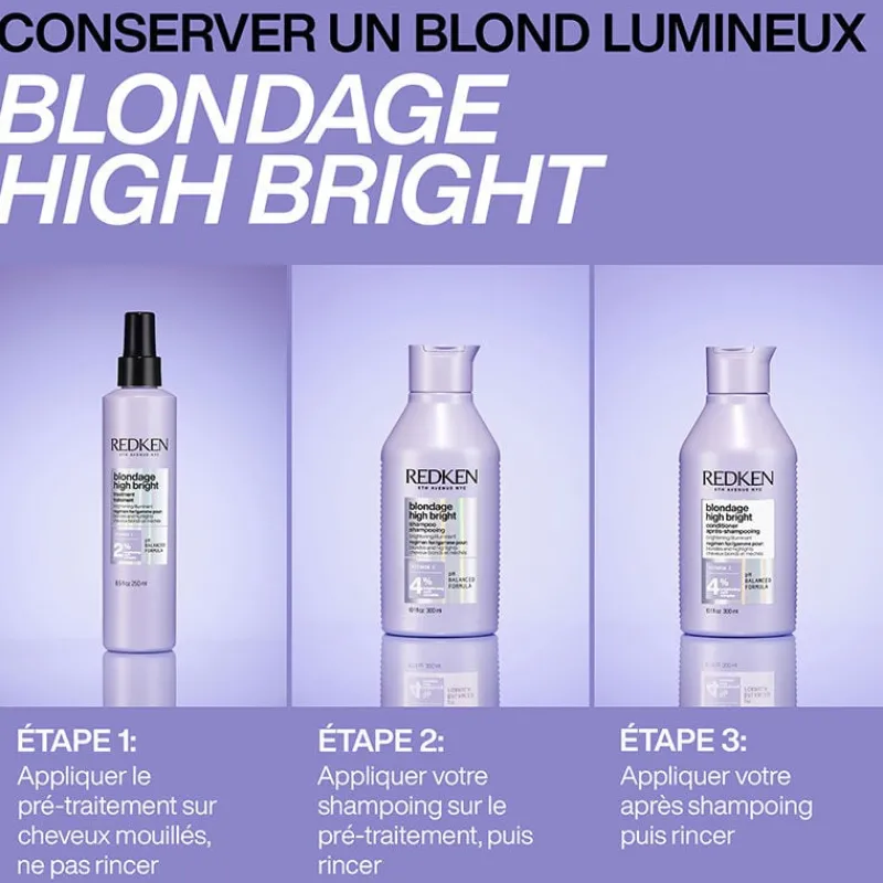 Redken Shampooing illuminant pour cheveux blonds Blondage High Bright Discount