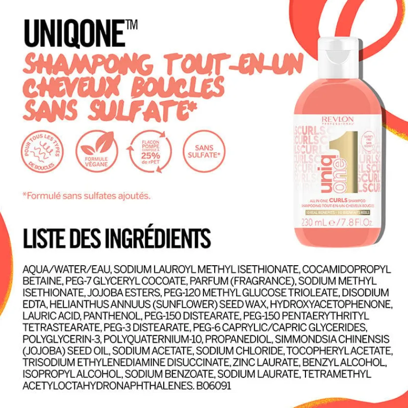 Revlon Professional Shampooing tout-en-un cheveux bouclés Uniq One Curls Best