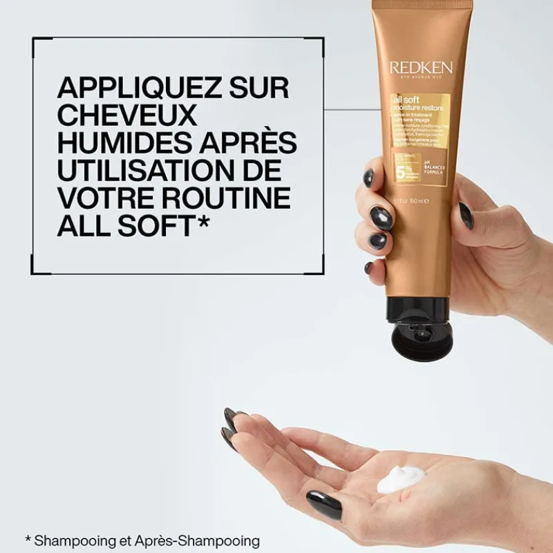 Redken Soin sans rinçage hydratant cheveux secs All Soft Moisture Restore Hot