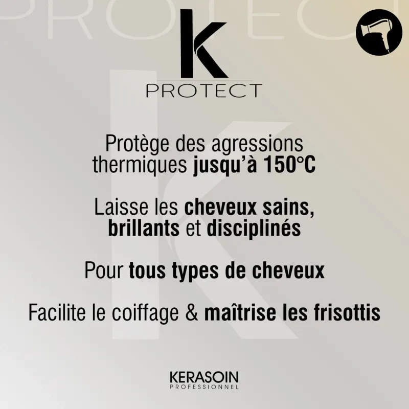 Kerasoin Professionnel Thermo-protecteur à la kératine pour sèche-cheveux K Protect